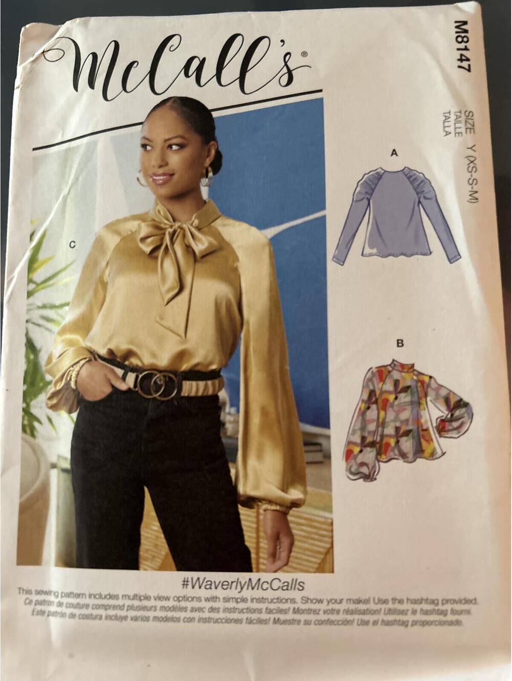 McCall's M8147 Misses' Tie-Neck Blouse Sewing Pattern